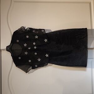 J.R. Nites by Caliendo Dress and jacket. Black with gray flowers. Size 8